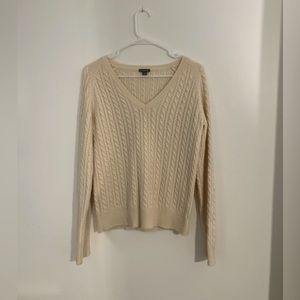 Ann Taylor Cable Knit Cashmere Sweater